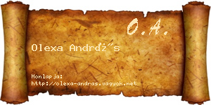 Olexa András névjegykártya
