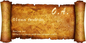 Olexa András névjegykártya